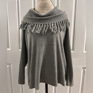 Rafaella cowl neck sweater with fringe XL